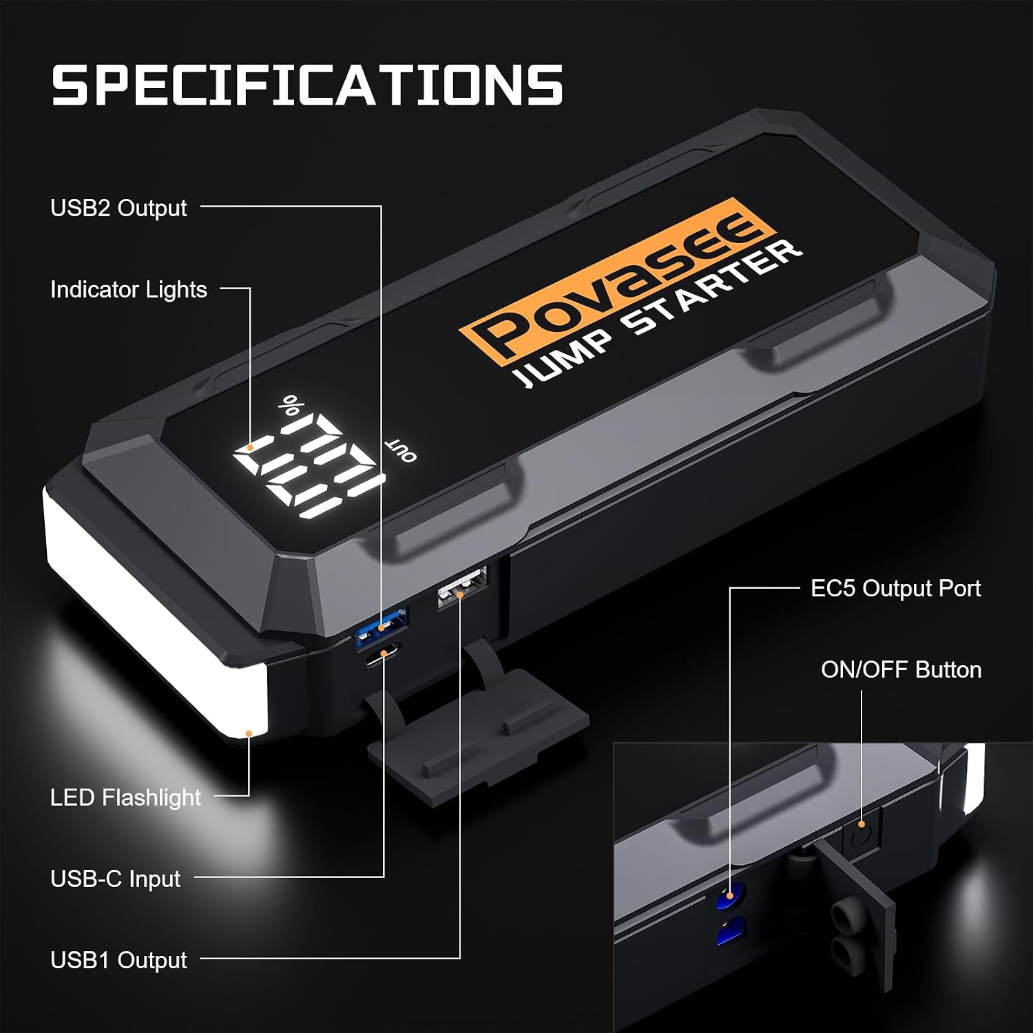 Povasee 3000A Jump Starters