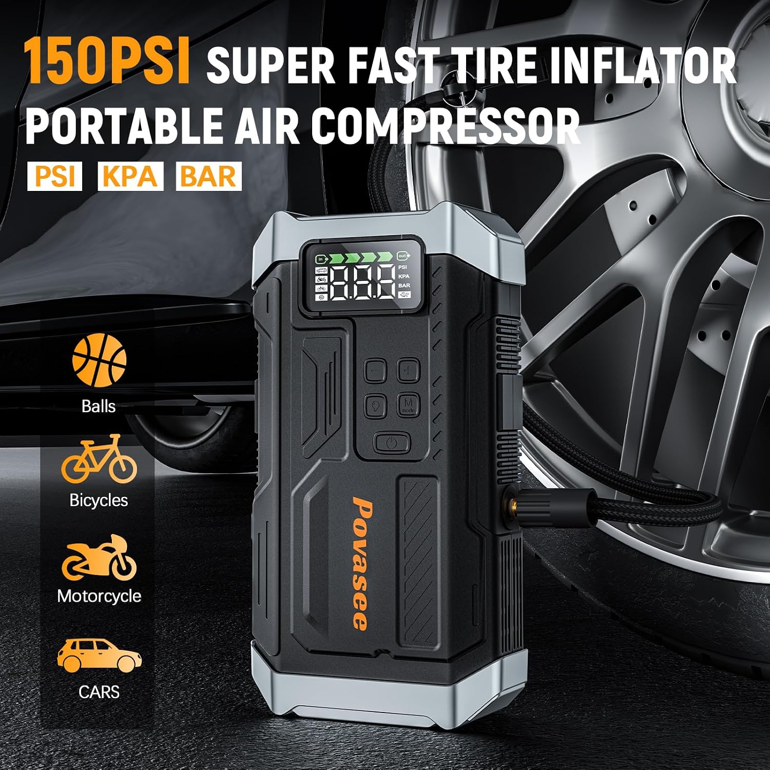 Povasee Jump Starters with Air Compressor